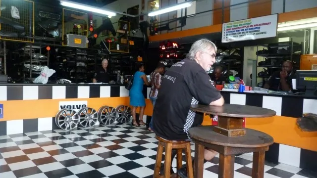 Inside the Sparesboyz showroom with parts on display